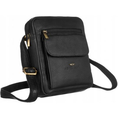 Pánská kožená taška přes rameno černá GT226 – Zboží Dáma