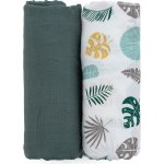 PETITE&MARS bambusová mušelínová Misty Green Leaves 120 x 120 cm 2 ks – Sleviste.cz