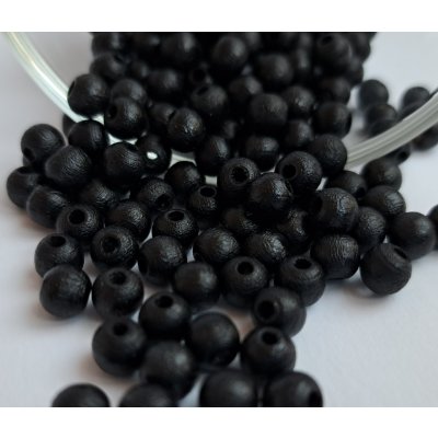 Detoa dřevěné korálky černé 6 mm 10 ks – Zboží Dáma
