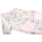 Baby Nellys 3-dílná sada Mantinel s povlečením Slon a Duha růžová/bílá 135 x 100 cm – Zboží Dáma