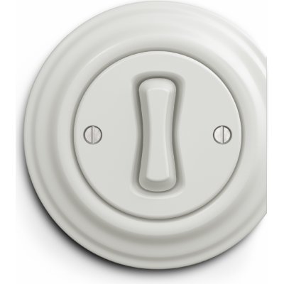 Kliklap jednoduchý kulatý Jednopólový č. 1 Krajní Keramická bílá, K/V1/1/KRA – Sleviste.cz