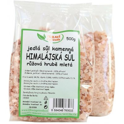 Zdraví z přírody himalájská sůl růžová hrubá 500 g – Zboží Mobilmania