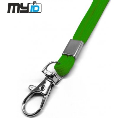 Šňůrka na krk s kovovou karabinou kulatá zelená – Sleviste.cz