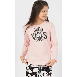 Vienetta Kids dětské pyžamo Good vibes only sv.růžová