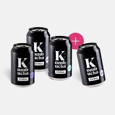 Živina Kombucha bazalka posvátná, citronová tráva, jasmín 4 x 330 ml – Zboží Mobilmania