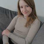 Merino žebro tričko dlouhý rukáv stojáček dětské Ořískový melír – Hledejceny.cz