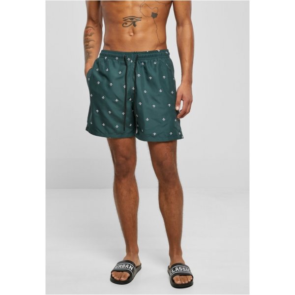  Embroidery Swim Shorts - anchor/bottlegreen/white