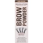 Makeup Revolution London Brow Powder Stamp & Stencil pudr na obočí se šablonami Dark Brown 0,65 g – Zboží Dáma