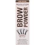 Makeup Revolution London Brow Powder Stamp & Stencil pudr na obočí se šablonami Dark Brown 0,65 g – Hledejceny.cz