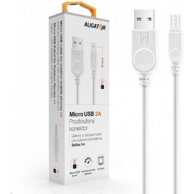 Aligator DAKAMUOUTWT Datový, micro USB, 2A, 1m, bílý