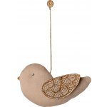 Maileg Textilní vánoční ozdoba Bird Winter Heart hnědá barva textil – Zboží Dáma