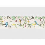 AG Design WB-8499 Samolepící bordura Béžoví Jarní Ptáci, rozměry 5 m x 13,8 cm – Zboží Dáma