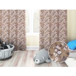 Biante Dětský dekorační závěs PML-036 Pnoucí květiny na hnědém 145x200 cm – Hledejceny.cz