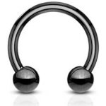 Šperky4U piercing podkova černá PV1001K-121044 – Zboží Dáma