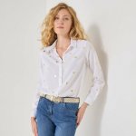 Košile s potiskem srdíček bílá/zlatá – Zboží Dáma