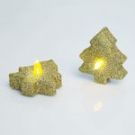 Family Christmas LED svíčka stromeček 2 ks zlatý – Hledejceny.cz