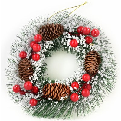 Mondex Since 1986 Vánoční věnec SANTA LILA 20 cm zelený/bílý – Zboží Dáma
