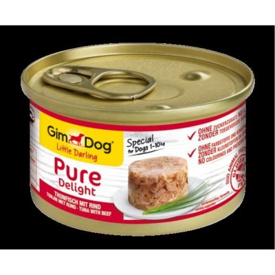 Konzerva GIMDOG Pure delight Tuňák s hovězím 85g