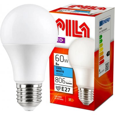 PILA LED žárovka LED 8W-60W A60 E27 840 FR ND 806lm 4000K – Hledejceny.cz