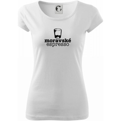 Moravské espresso pure dámské triko bílá