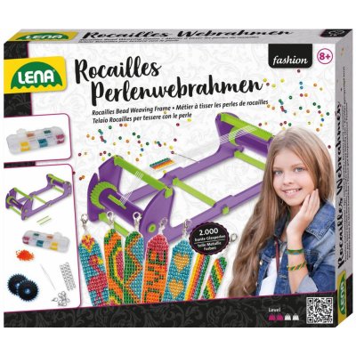 Lena Perličkový tkalcovský korálkový stav plast na náramky+2000ks korálků s doplňky v krabici 28x24x5,5cm – Hledejceny.cz