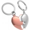 Přívěsky na klíče MTM přívěsky na klíče Dvě srdce jako puzzle růžovo stříbrné