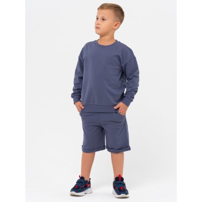 Winkiki Kids Wear chlapecká sportovní tepláková souprava (mikina + kraťasy) grafitová