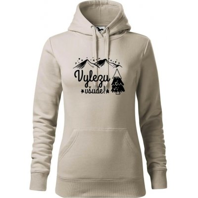 Vylezu všude hory mikina dámská Cape s kapucí Ledově šedá – Sleviste.cz