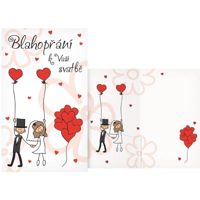 Přání svatební - Srdce balonky – Zboží Dáma Přání svatební - Srdce balonky – Zboží Dáma