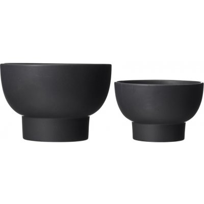 Wikholmform Keramické květináče MEGAN 21/17cm SET/2ks černé – Hledejceny.cz