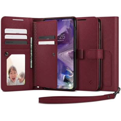 Pouzdro Spigen Wallet S Plus Burgundy Samsung Galaxy S23 – Hledejceny.cz