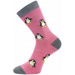 VoXX dětské merino ponožky s tučňáky Růžová – Zboží Mobilmania