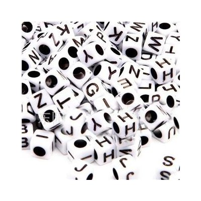 Šperky4U Plastový korálek kostka písmeno PK214 – Zboží Dáma