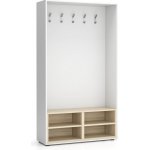 Plan Šatní stěna Border s botníkem 5 háčků bílá dub přírodní – Zboží Dáma