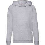 Fruit of the Loom Dětská lehká mikina s kapucí světle šedý melír – Zboží Dáma