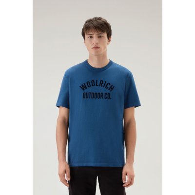 Woolrich tričko GRAPHIC TEE modrá