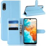 Pouzdro Litchi PU kožené peněženkové Huawei Y6 2019 - modré – Zboží Mobilmania