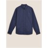Pánská Košile Marks & Spencer Barvená košile Oxford z čisté bavlny dark navy