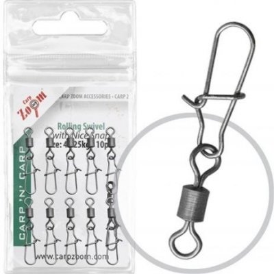 Carp Zoom Obratlík s karabinou Nice Snap vel.4 10ks – Zboží Dáma