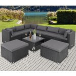 FurniGO Sedací souprava XXL černá – Sleviste.cz