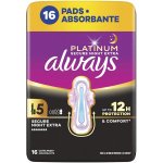 Always Hygienické vložky s křidélky Platinum Secure Night Extra vel. 5 16 ks – Hledejceny.cz