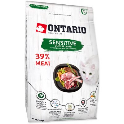 Ontario Cat Fresh Meat Sensitive Duck & Lamb 400 g