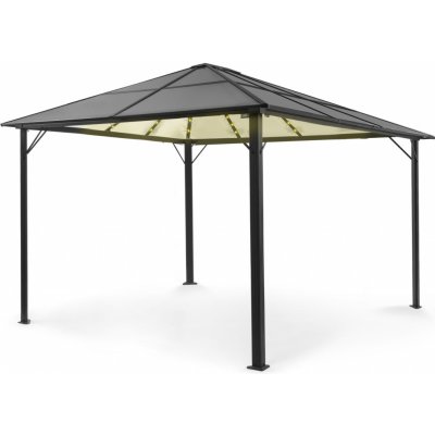 Blumfeldt Pantheon Solid Sky Ambient Solar, pavilon s střechou, 3 × 4 m polykarbonát, hliník, osvětlený (HMD1-PSSAmSolar3x4) – Zbozi.Blesk.cz