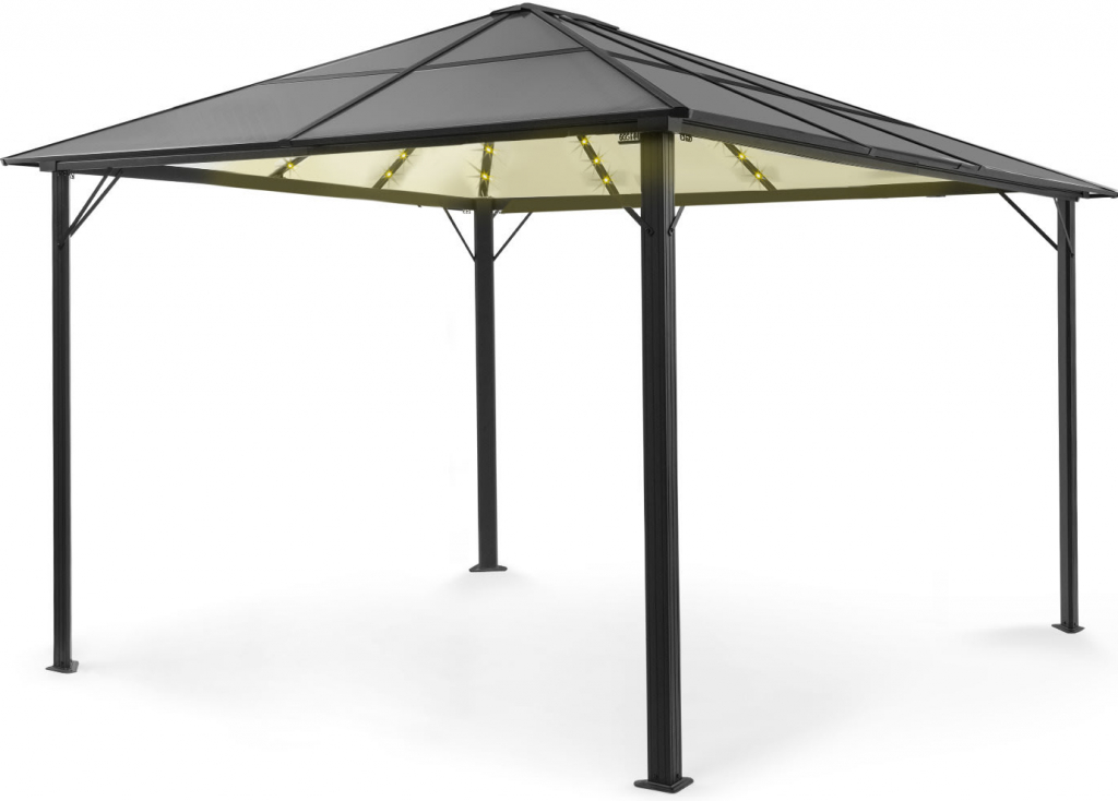 Blumfeldt Pantheon Solid Sky Ambient Solar, pavilon s střechou, 3 × 4 m polykarbonát, hliník, osvětlený (HMD1-PSSAmSolar3x4)