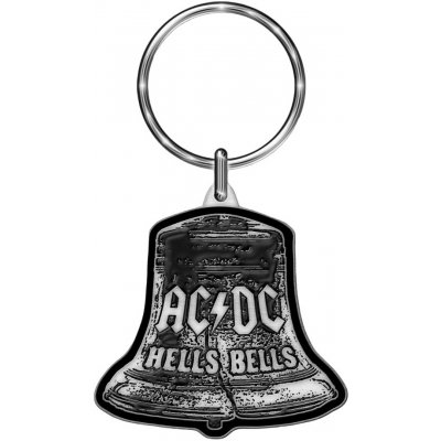 Přívěsek na klíče AC/DC Kovová Hells Bells RO7210 černá/stříbrná