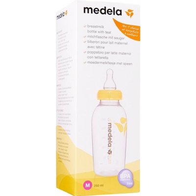 Medela láhev s dudlíkem žlutá 250 ml