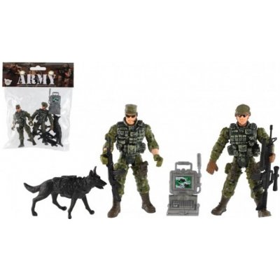 Teddies Sada vojáci se psem s doplňky 6ks plast v sáčku 17x20x3cm – Zboží Mobilmania