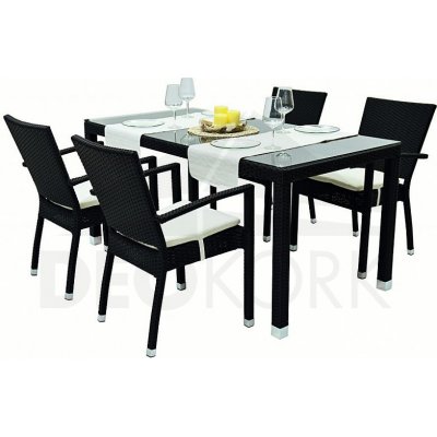 Zahradní ratanová sestava NAPOLI II. 1+4 (černá) – Sleviste.cz