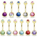 Šperky4U pozlacený piercing do pupíku banánek BS01014-Q – Zboží Dáma