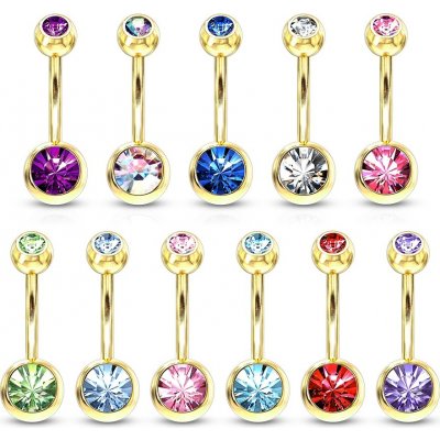 Šperky4U pozlacený piercing do pupíku banánek BS01014-Q – Zboží Dáma